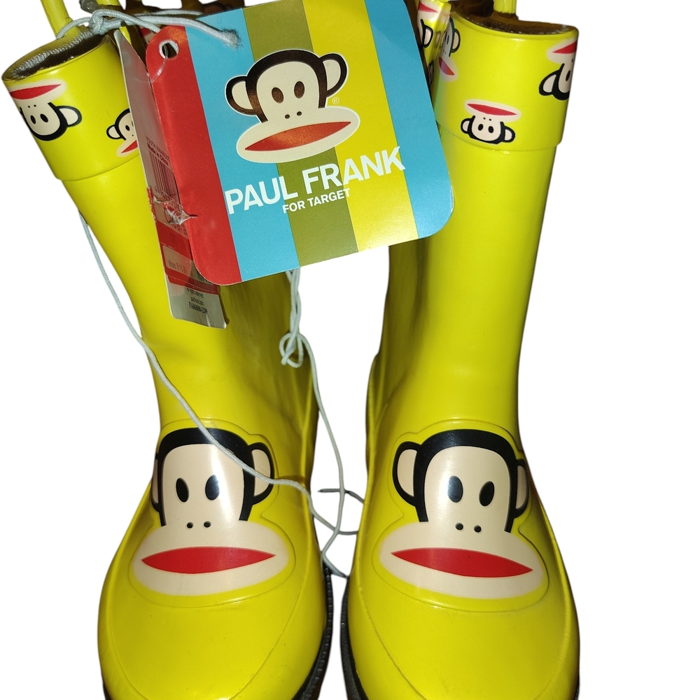 Paul Frank Bright Yellow Monkey Rain Boots - Picture 2 of 6